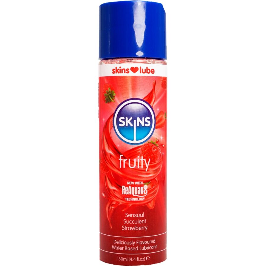 SKINS - LUBRICANTE A BASE DE AGUA SABOR FRESA 130 ML