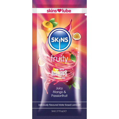 SKINS - FRUITY WATER-BASED LUBRICANT MANGO & PASSION FRUIT SINGLE-DOSE 5 ML