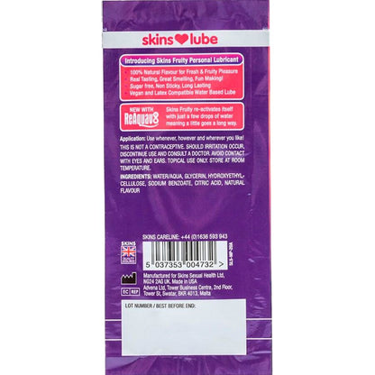 SKINS - FRUITY WATER-BASED LUBRICANT MANGO & PASSION FRUIT SINGLE-DOSE 5 ML