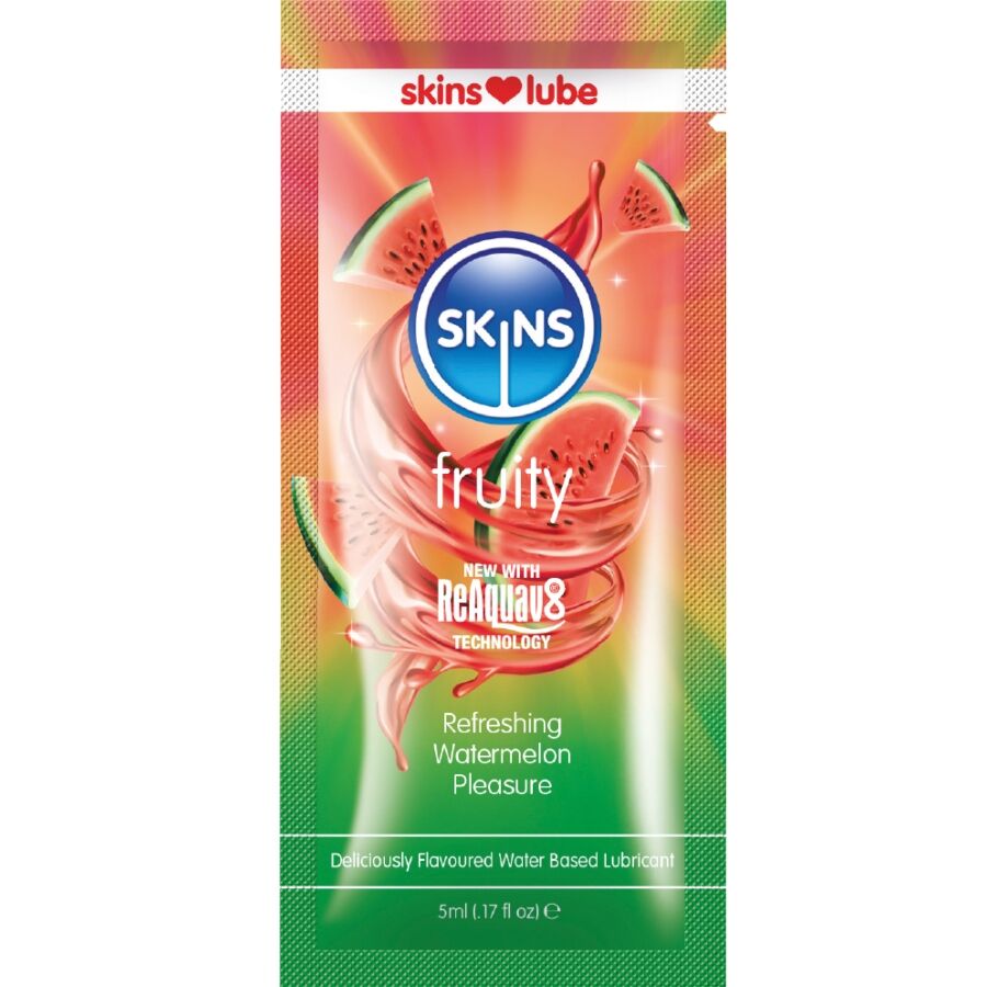 SKINS - LUBRICANTE ÍNTIMO CON BASE ACUOSA SABOR SANDÍA MONODOSIS 5 ML