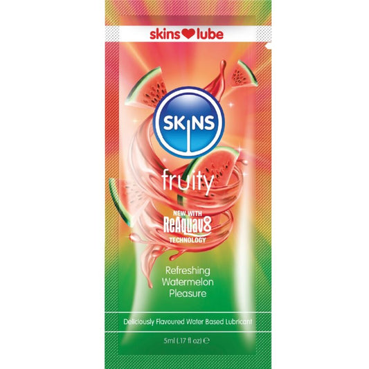 SKINS - LUBRIFIANT FRUITÉ À BASE D'EAU PASTÈQUE DOSE UNIQUE 5 ML