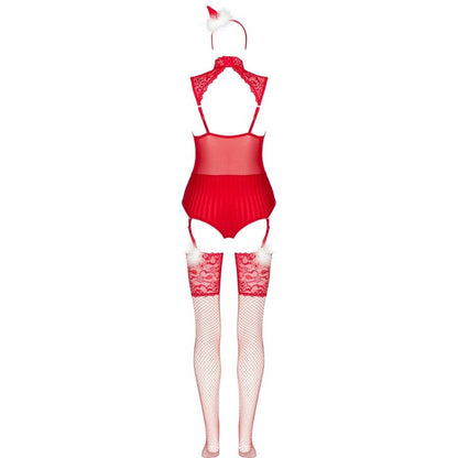 LIVCO CORSETTI FASHION - LIMPID SNOWFLAKES LC 90604 BODY + STOCKINGS + CHRISTMAS HEADBAND
