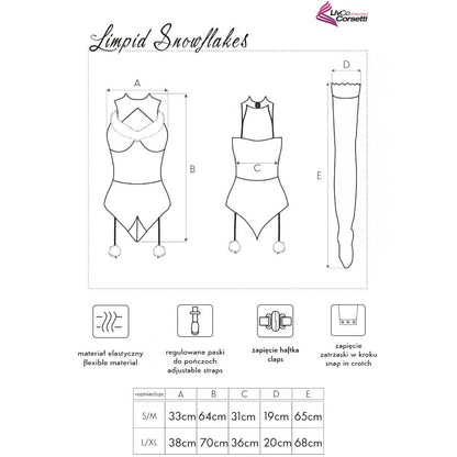 LIVCO CORSETTI FASHION - LIMPID SNOWFLAKES LC 90604 BODY + STOCKINGS + CHRISTMAS HEADBAND