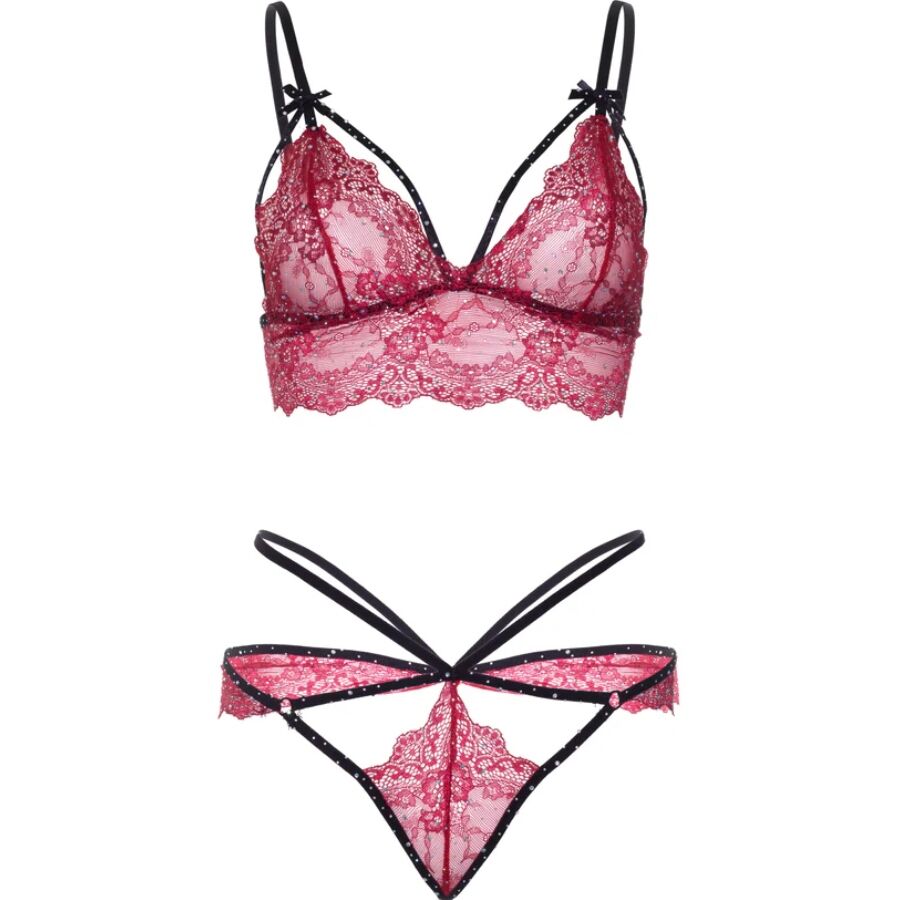 LEG AVENUE - 81623 BRA + THONG SET BURGUNDY