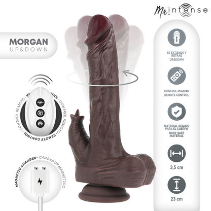 MR INTENSE - MUÑECA REALISTA MULTIFUNCIÓN MORGAN CON VIBRACIÓN Y CONTROL REMOTO DE MOVIMIENTO ARRIBA Y ABAJO 23 CM -Ø- 3.5 CM