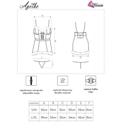 LIVCO CORSETTI FASHION - AGETHE LC 90607 CHEMISE + THONG + CHRISTMAS HAT L/XL