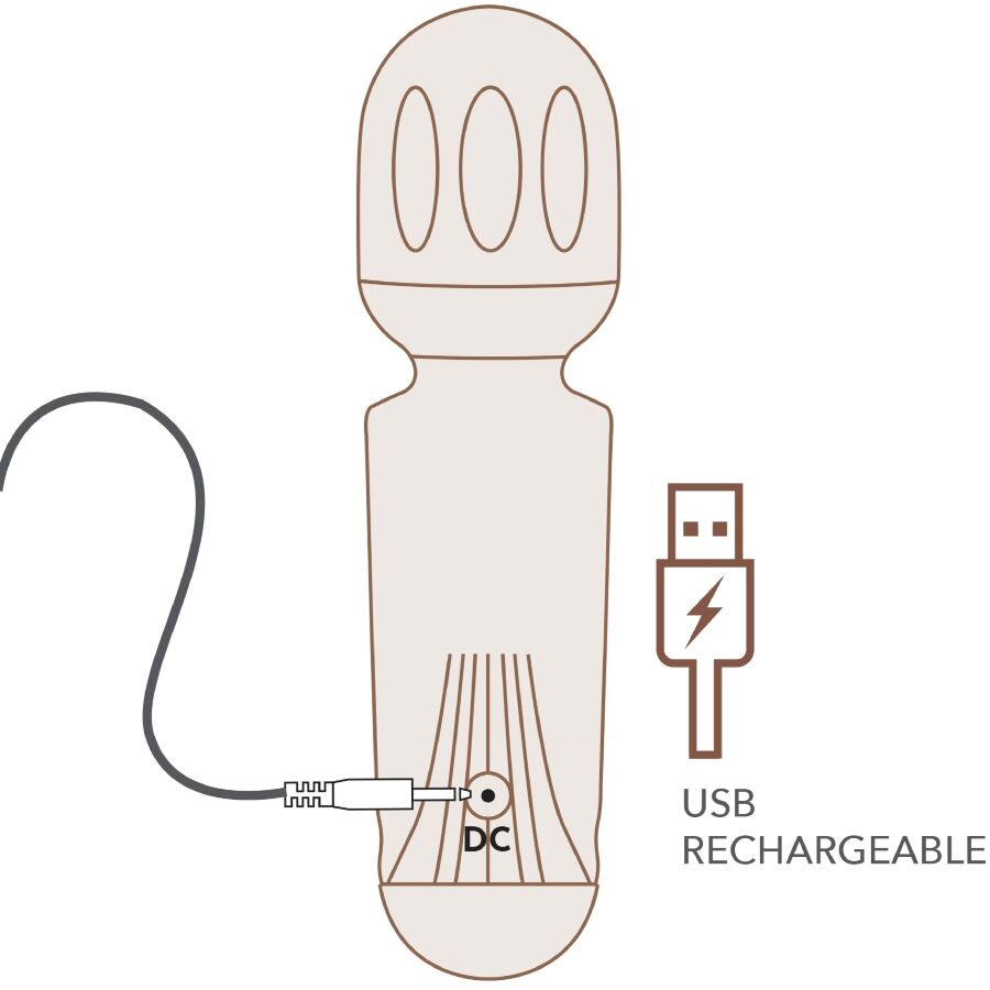 ROCKS-OFF - MINI RECHARGEABLE WAND 16 FUNCTIONS TULIP