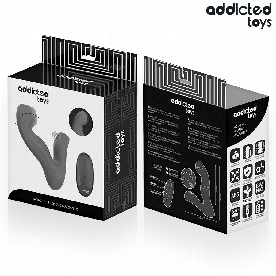 ADDICTED TOYS - MASSEUR DE PROSTATE OSCILLANT AVEC TÉLÉCOMMANDE ET MODE PULSATION