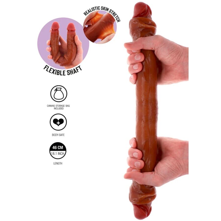 GET REAL - DOUBLE-ENDED SILICONE DILDO CARAMEL 46 CM