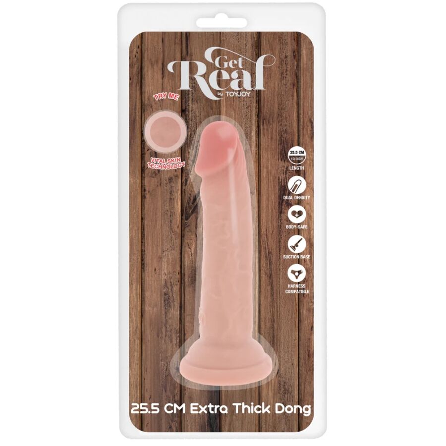 GET REAL - DELUXE THICK DOUBLE-DENSITY TPE DONG 25.5 CM