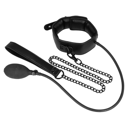 FETICHISMO SUMISO BONDAGE - COLLAR INFLATABLE DE ESTRANGULAMIENTO CON CADENA