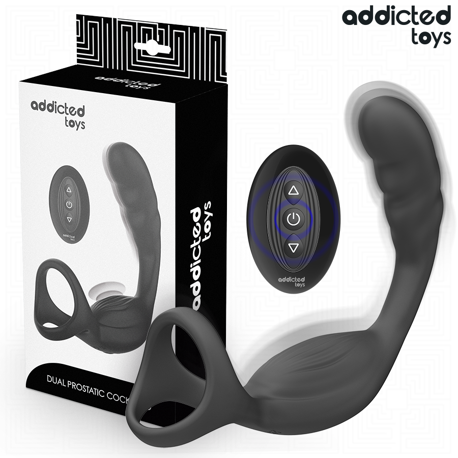ADDICTED TOYS - ANILLO PARA EL PENE CON ESTIMULADOR PROSTÁTICO DUAL Y CONTROL REMOTO
