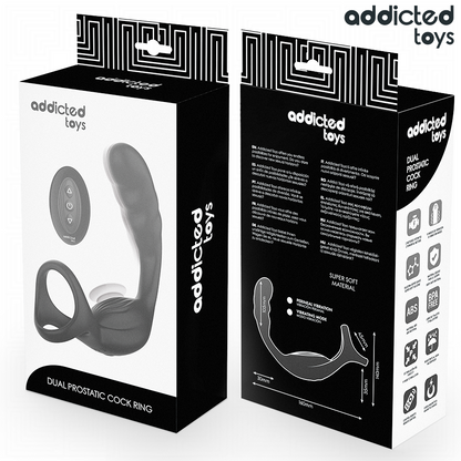 ADDICTED TOYS - ANILLO PARA EL PENE CON ESTIMULADOR PROSTÁTICO DUAL Y CONTROL REMOTO