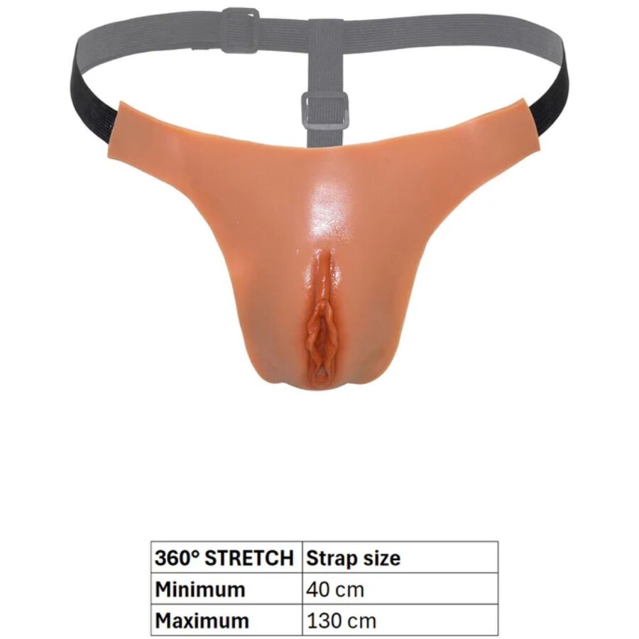 HIDDEN DESIRE - ALTER EGO ADJUSTABLE OPEN VAGINA STRING FLESH