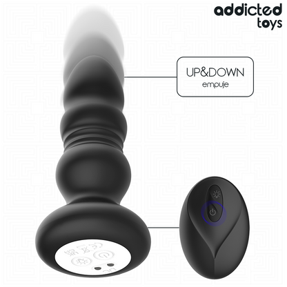 ADDICTED TOYS - PLUG ANAL VIBRANT POUSSANT, TÉLÉCOMMANDE LUMIÈRE LED