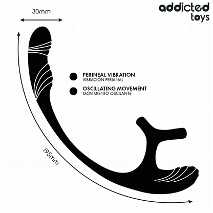 ADDICTED TOYS - TAPÓN ANAL CON VIBRACIÓN, MOVIMIENTO ONDULANTE DE 360º Y ESTIMULADOR DE TESTÍCULOS