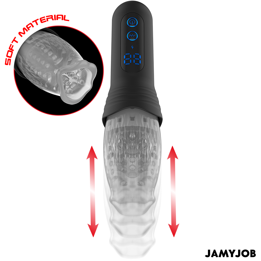 JAMYJOB - MASTURBADOR BLOW-R CON MOVIMIENTO DE VAIVÉN Y ROTACIÓN