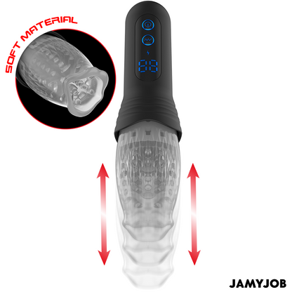 JAMYJOB - MASTURBADOR BLOW-R CON MOVIMIENTO DE VAIVÉN Y ROTACIÓN