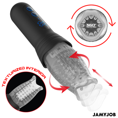 JAMYJOB - MASTURBADOR BLOW-R CON MOVIMIENTO DE VAIVÉN Y ROTACIÓN