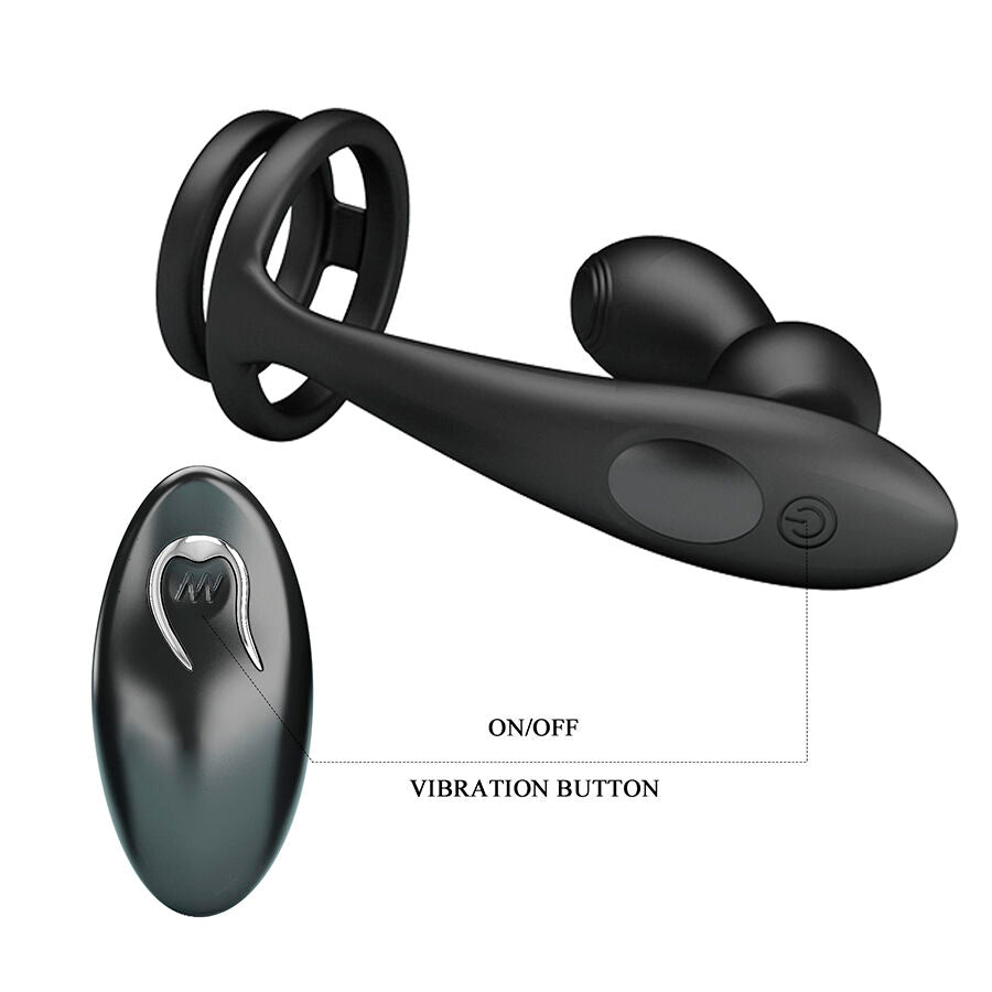 MR PLAY - VIBRATING ANAL PLUG WITH PENIS RING REMOTE CONTROL