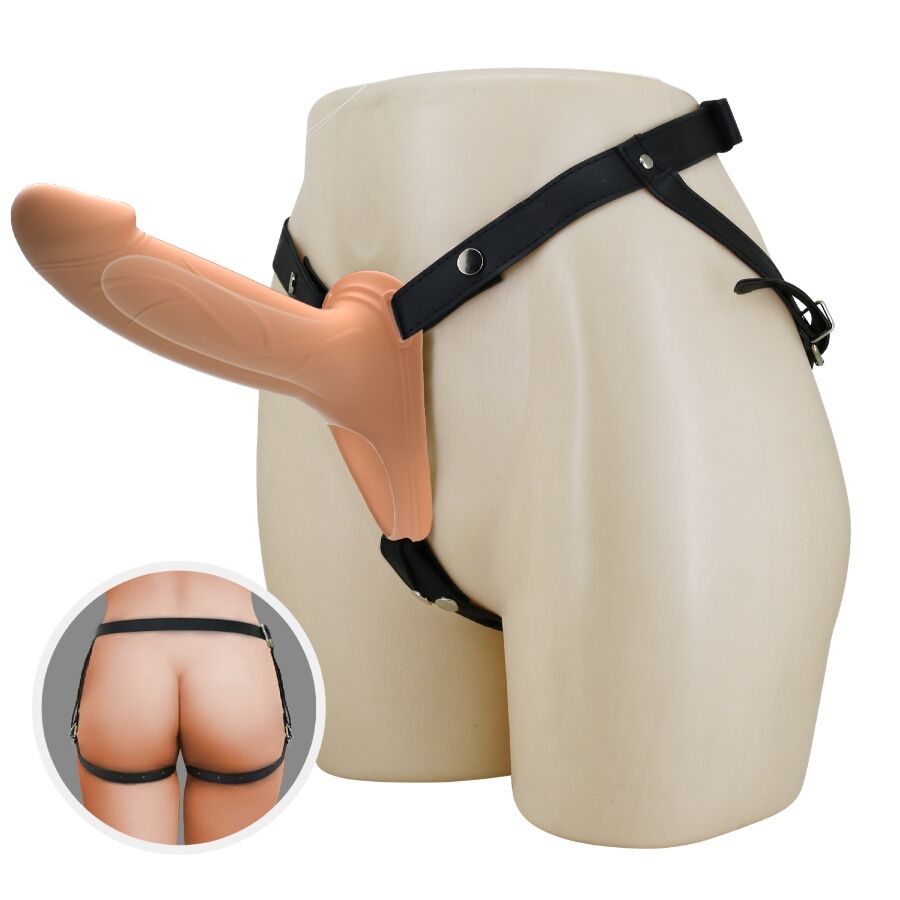 PRETTY LOVE - ARNÉS UNIVERSAL CON DILDO HUECO DE SILICONA DE 16.8 CM COLOR CARNE LANDON HARNESS BRIEFS