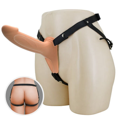 PRETTY LOVE - ARNÉS UNIVERSAL CON DILDO HUECO DE SILICONA DE 16.8 CM COLOR CARNE LANDON HARNESS BRIEFS