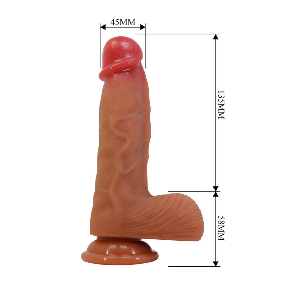 PRETTY LOVE - GODEMICHET RÉALISTE AVEC VENTOUSE DUVALL 19,3 CM -Ø- 4,5 CM
