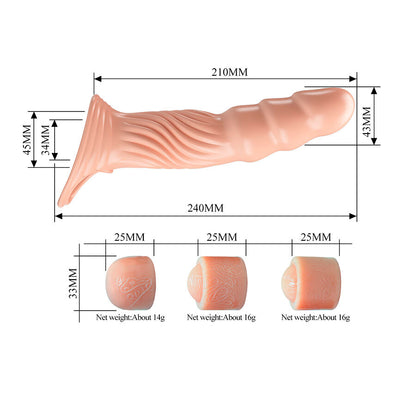 PRETTY LOVE - TEXTURED PENIS SHEATH WITH EXTENDERS