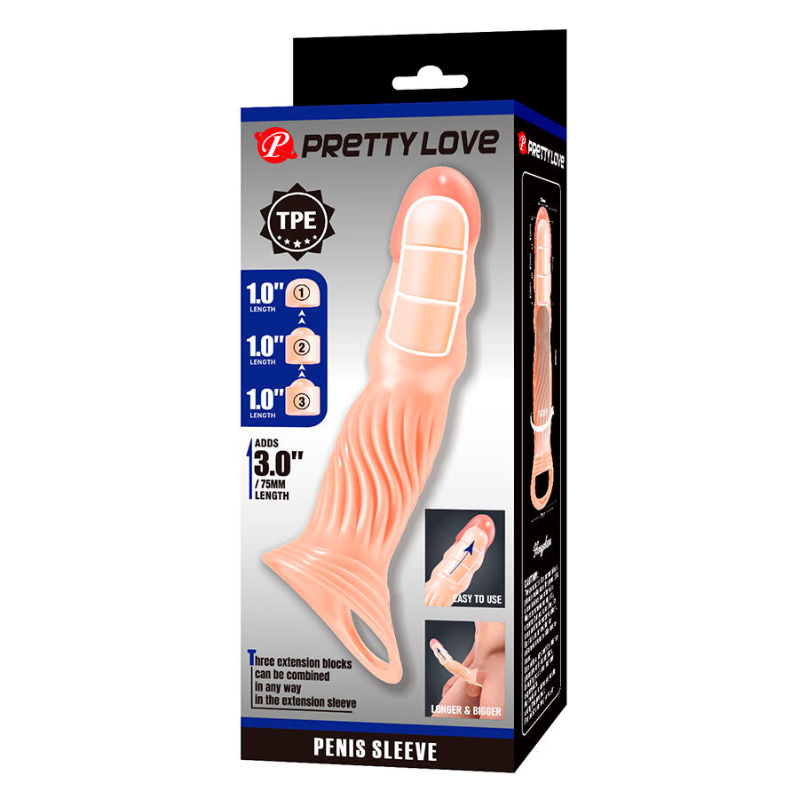 PRETTY LOVE - GAINE DE PÉNIS TEXTURÉE AVEC EXTENSEURS