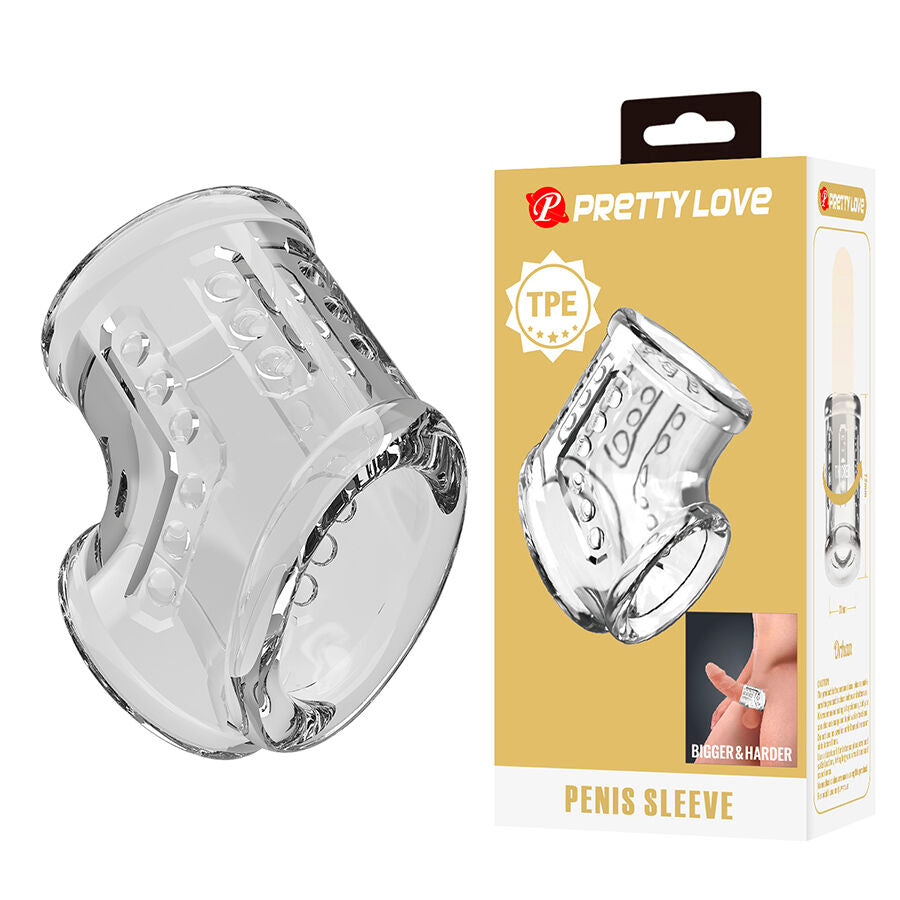 PRETTY LOVE - ANNEAU GAUFRAX PÉNIS TRANSPARENT COURT