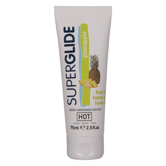 HOT - SUPERGLIDE EDIBLE LUBRICANT WATERBASED PINEAPPLE 75 ML
