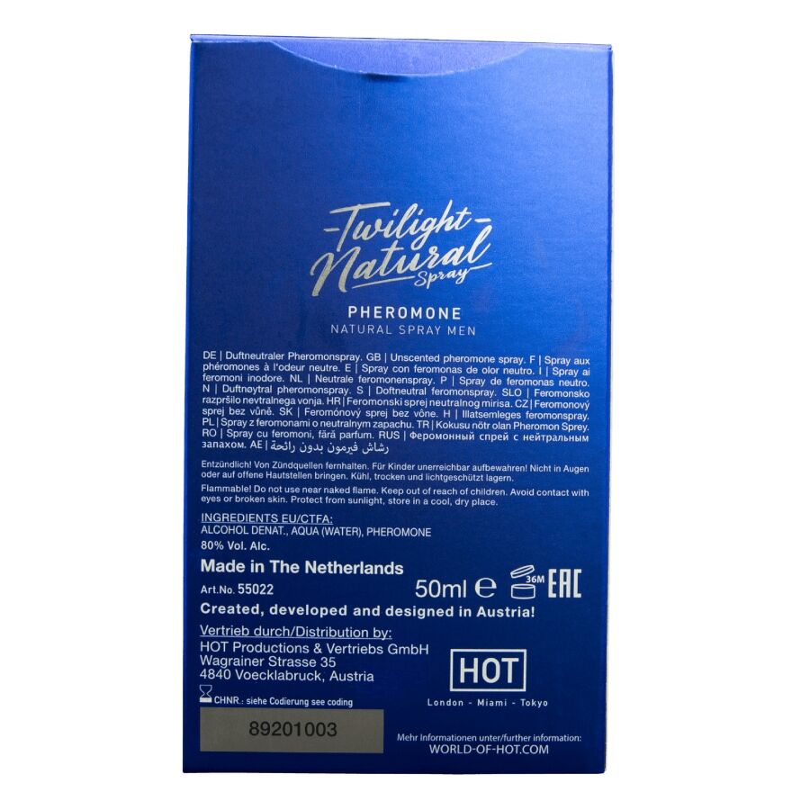 HOT - PHÉROMONES CRÉPUSCULAIRES SPRAY NATUREL HOMME 50 ML