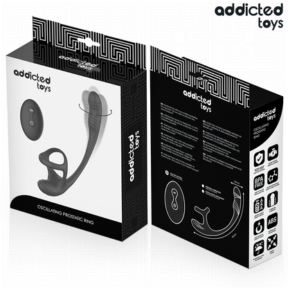 ADDICTED TOYS - TAPÓN ANAL CON VIBRACIÓN, MOVIMIENTO ONDULANTE DE 360º Y ESTIMULADOR DE TESTÍCULOS