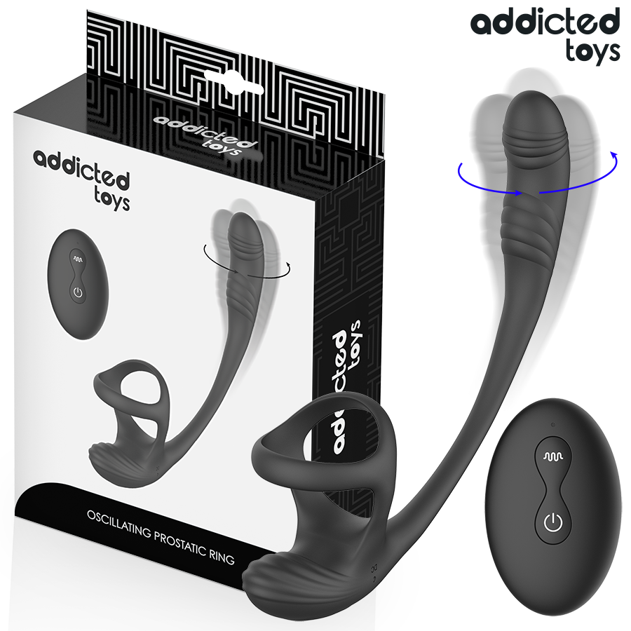 ADDICTED TOYS - TAPÓN ANAL CON VIBRACIÓN, MOVIMIENTO ONDULANTE DE 360º Y ESTIMULADOR DE TESTÍCULOS