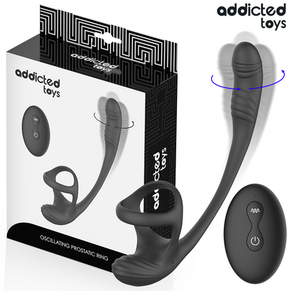 ADDICTED TOYS - TAPÓN ANAL CON VIBRACIÓN, MOVIMIENTO ONDULANTE DE 360º Y ESTIMULADOR DE TESTÍCULOS