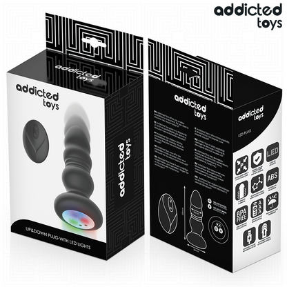 ADDICTED TOYS - PLUG ANAL VIBRANT POUSSANT, TÉLÉCOMMANDE LUMIÈRE LED