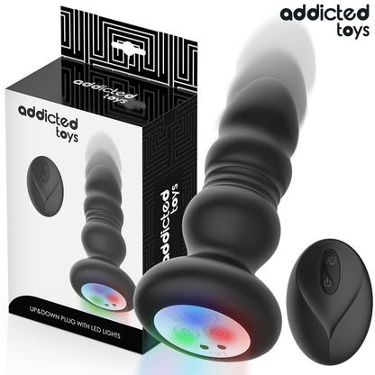 ADDICTED TOYS - PLUG ANAL VIBRANT POUSSANT, TÉLÉCOMMANDE LUMIÈRE LED