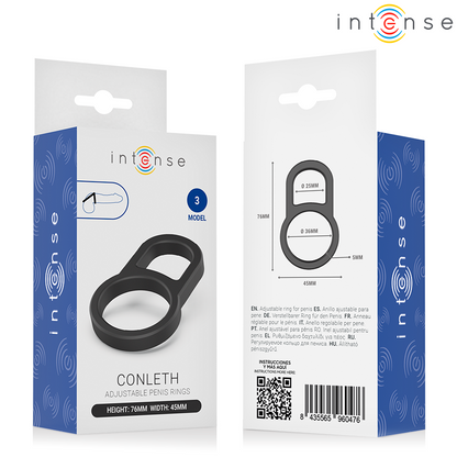 INTENSE - CONLETH ADJUSTABLE DOUBLE PENIS RING MODEL 3