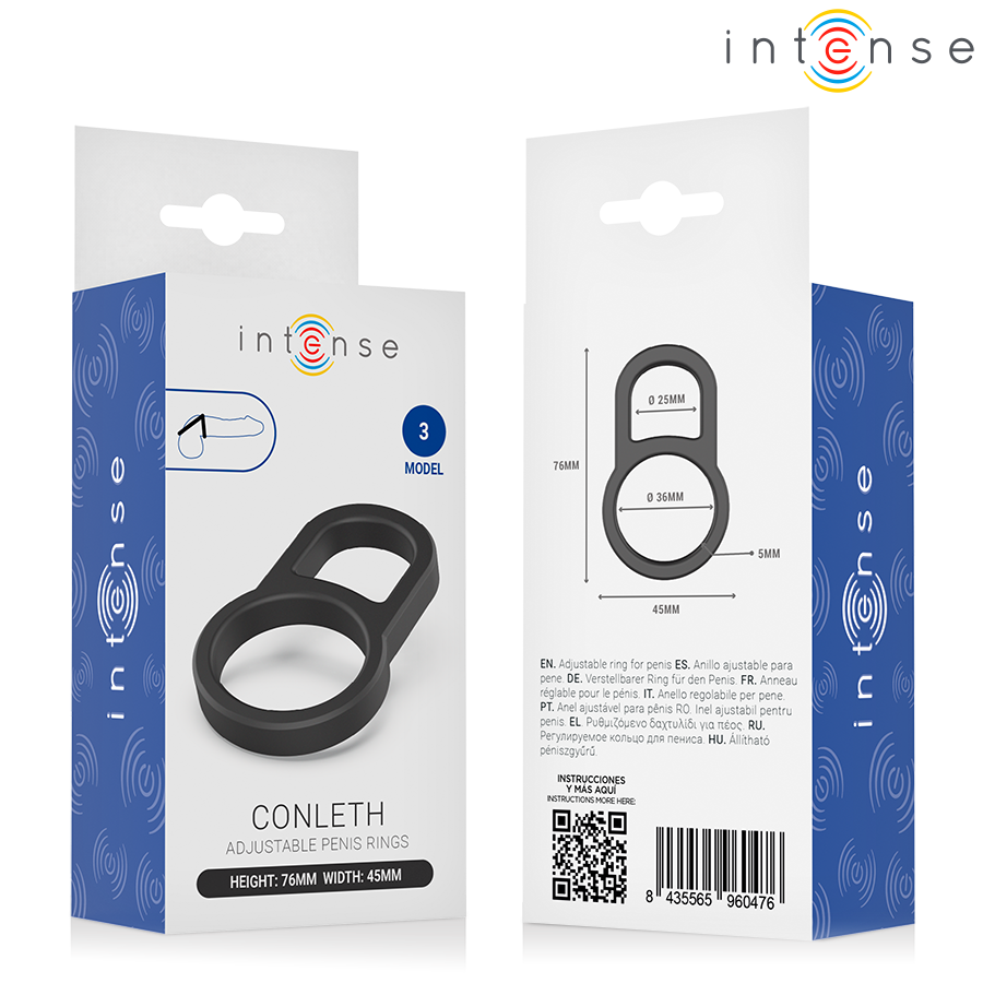 INTENSE - ANNEAU PÉNIEN DOUBLE AJUSTABLE CONLETH MODÈLE 3