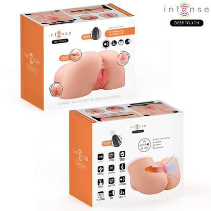 INTENSE DEEP TOUCH - GINGER VAGINAL MASTURBATOR WITH SUCTION, HEAT, VIBRATION AND VOICE EFFECTS WITH REMOTE CONTROL 5.3 KG