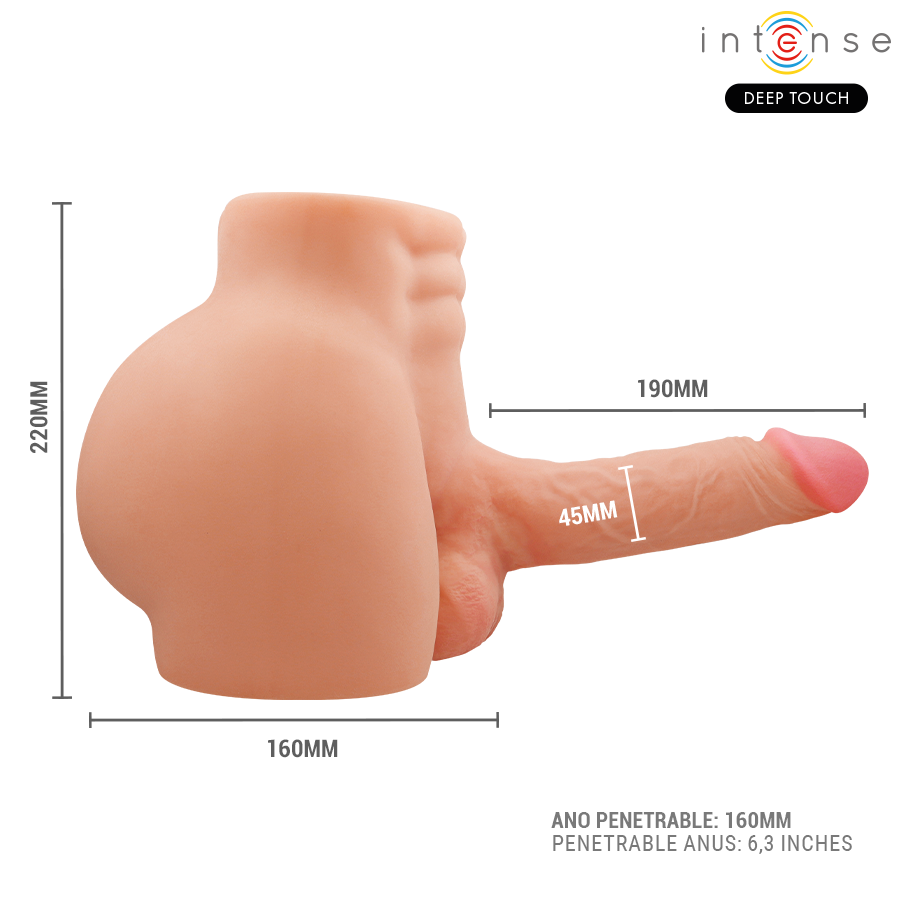 TOUCHER PROFOND INTENSE - TORSE RICHIE AVEC ANUS ET GODEMICHET RÉALISTE AVEC TÉLÉCOMMANDE À POUSSÉE ET VIBRATION 4.7 KG