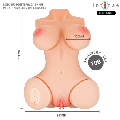 INTENSE DEEP TOUCH - VERO TORSO ANUS AND VAGINA WITH SUCTION, HEAT, VIBRATION AND VOICE EFFECTS WITH REMOTE CONTROL 5.5 KG