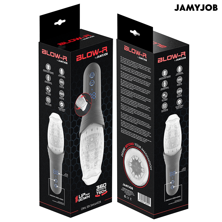 JAMYJOB - MASTURBADOR BLOW-R CON MOVIMIENTO DE VAIVÉN Y ROTACIÓN