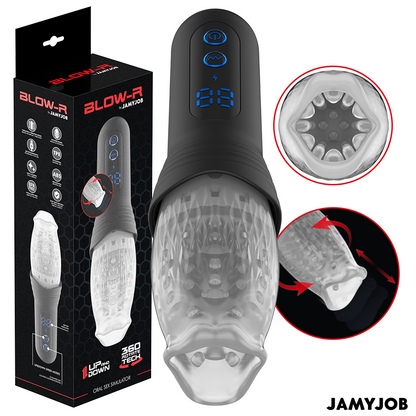 JAMYJOB - MASTURBADOR BLOW-R CON MOVIMIENTO DE VAIVÉN Y ROTACIÓN