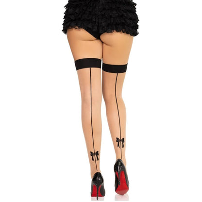LEG AVENUE - 1963 SPANDEX BACKSEAM STOCKINGS BLACK - ONE SIZE