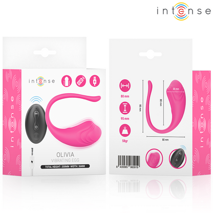 INTENSE - OLIVIA PINK VIBRATING EGG WITH REMOTE CONTROL