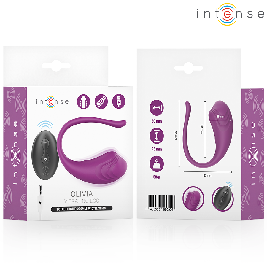 INTENSE - OLIVIA PURPLE VIBRATING EGG WITH REMOTE CONTROL