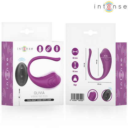 INTENSE - OLIVIA PURPLE VIBRATING EGG WITH REMOTE CONTROL