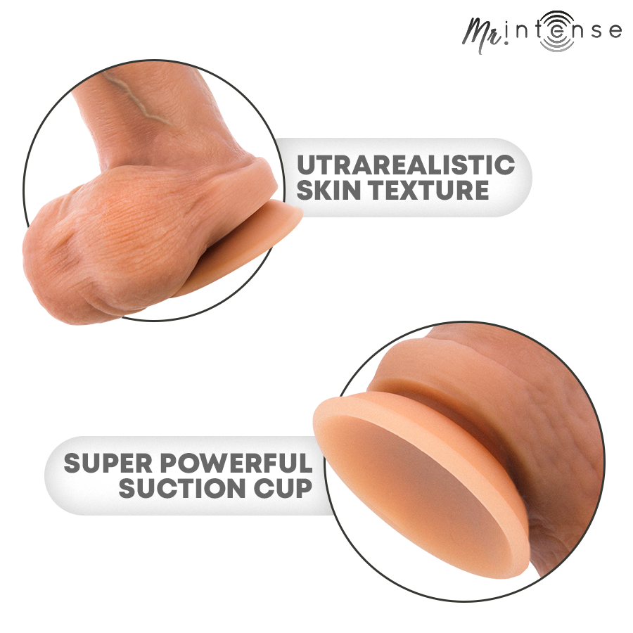 MR INTENSE - DILDO DE SILICONA BRUCE S CON TESTÍCULOS 17,8 CM - Ø 4 CM