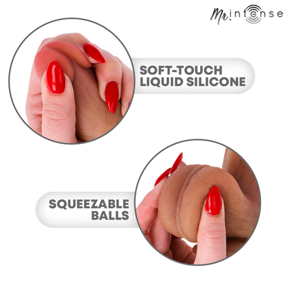 MR INTENSE - BRUCE S SILICONE DILDO WITH TESTICLES 17.8 CM -Ø- 4 CM